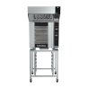 Turbofan E32D4 - Full Size Tray Digital Electric Convection Oven with Halton Ventless Hood on a Stainless Steel Stand