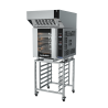 Turbofan E32D4 - Full Size Tray Digital Electric Convection Oven with Halton Ventless Hood on a Stainless Steel Stand