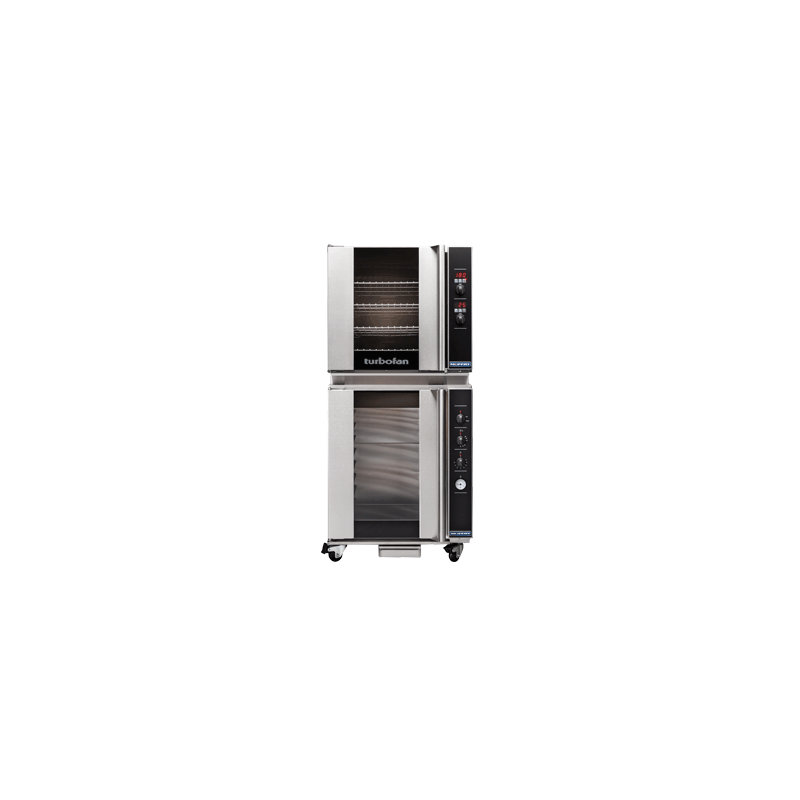 Turbofan E32D4/P8M - Full Size Tray Digital Electric Convection Oven on an 8 Tray Manual Electric Prover / Holding Cabinet