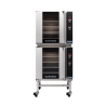 Turbofan E32T4/2 - 2 x E32T4 Full Size Tray Touch Screen Convection Ovens Double Stacked with adjustable base feet