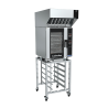 Turbofan E33D5 - Full Size Tray Digital Electric Convection Oven with Halton Ventless Hood on a Stainless Steel Stand