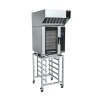 Turbofan E33T5 - Full Size Tray Touch Screen Electric Convection Oven with Halton Ventless Hood on a Stainless Steel Stand