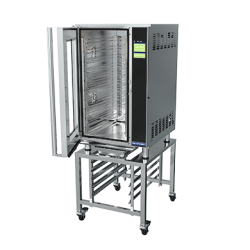 Turbofan EHT10-L - 10 Tray 1/1 GN Electric Undercounter Touch Screen Extended Hot Holding Cabinet on a Stainless Steel Stand