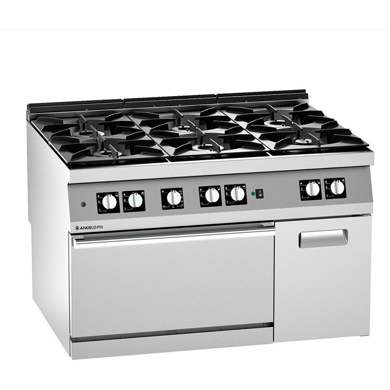 Angelo Po 2N1FAAGV SIX BURNER GAS RANGE, TWO FAN CONVECTION GAS OVEN ...