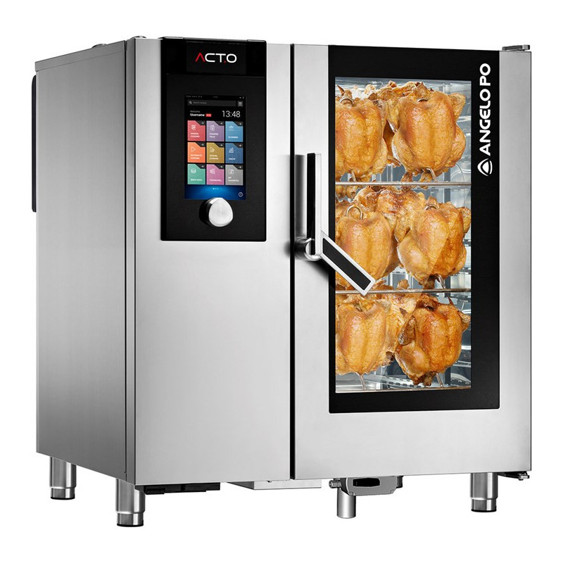 Angelo Po AT101ECW ACT.O ELECTRIC COMBI POULTRY OVEN WITH AUTOMATIC WASHING DISPENSER