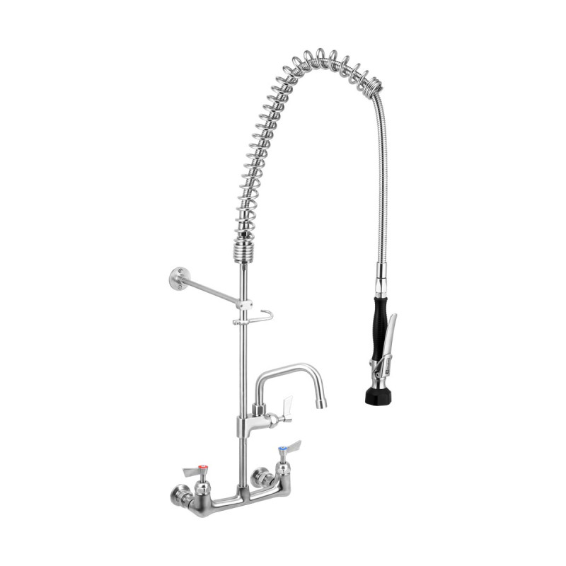 3monkeez T-3M53449 Stainless Steel Exposed Wall Mounted Pre Rinse Unit With 12" Pot Filler