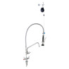 3monkeez T-3M53506 Stainless Steel Line Retractor Dual Hob Mounted Pre Rinse Unit With 6" Pot Filler