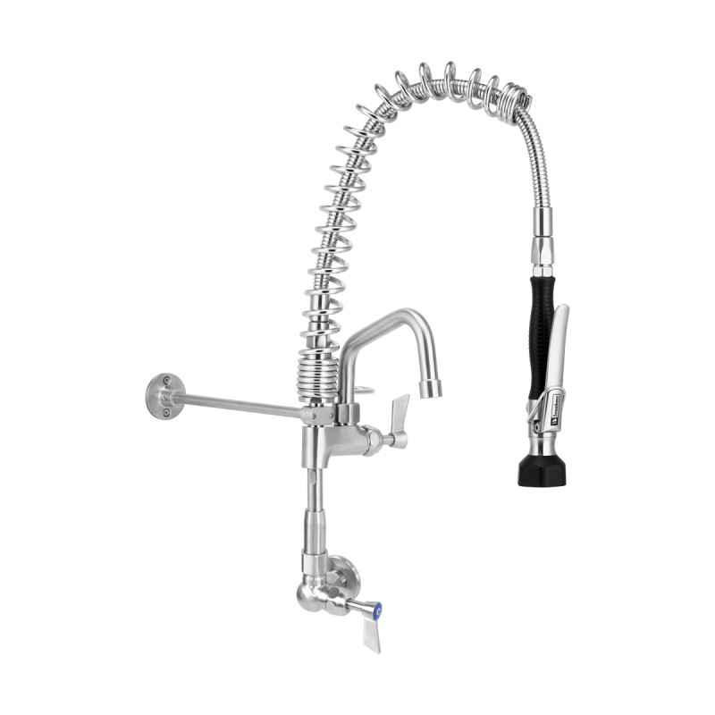 3monkeez T-3M53706-C Compact Stainless Steel Single Wall Mount Pre-Rinse with 6" Pot Filler