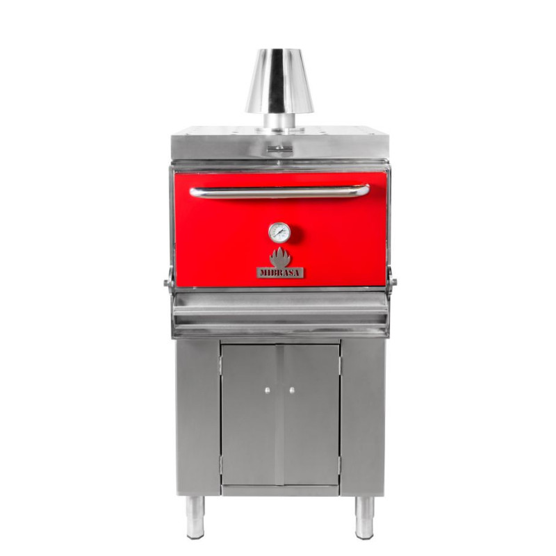 Mibrasa HMB-AB-110-RED Charcoal Oven With Cupboard- One Grill Shelf And Standard Accessories