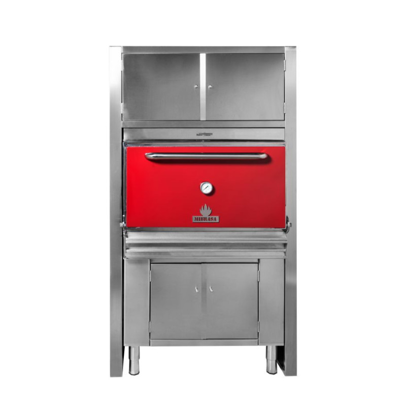 Mibrasa HMB-AC-160-RED Charcoal Oven With Full Cupboard-One Grill Shelf And Standard Accessories