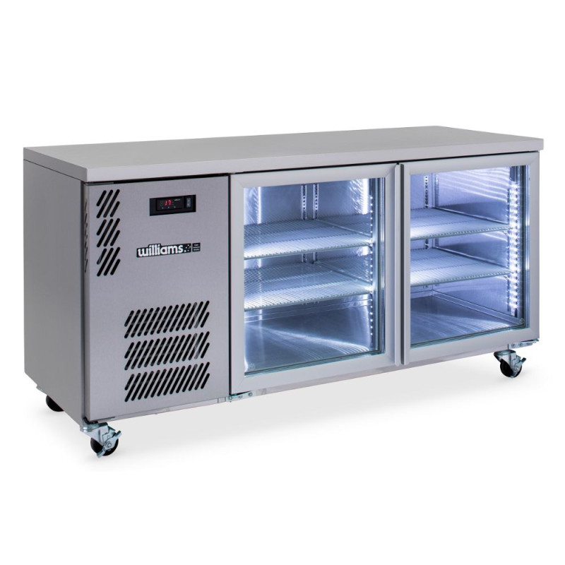 Williams HB2UGSHC Boronia - Two Door Stainless Steel Under Counter Display Refrigerator