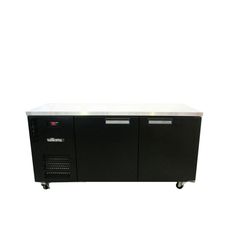 Williams HB2USBHC Boronia - Two Door Black Colorbond Under Counter Display Refrigerator