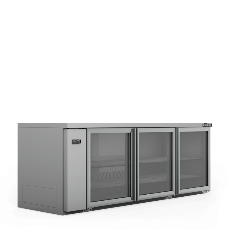 Williams HB3RGS Boronia - Three Door Stainless Steel Remote Back Bar Counter Display Refrigerator