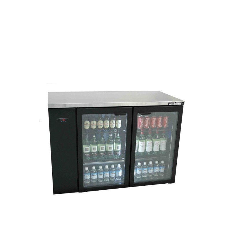 Williams HC2RGB Cameo - Two Door Black Colorbond Remote Back Bar Counter Display Refrigerator