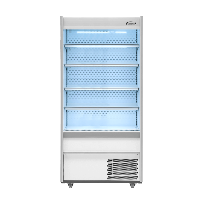 Williams M100MTWCN Gem Multideck - white open deck fridge with night blind