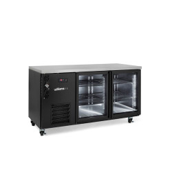 Williams HCM2UGBHC Cameo Mini - Two Door Black Colorbond Under Counter Display Refrigerator