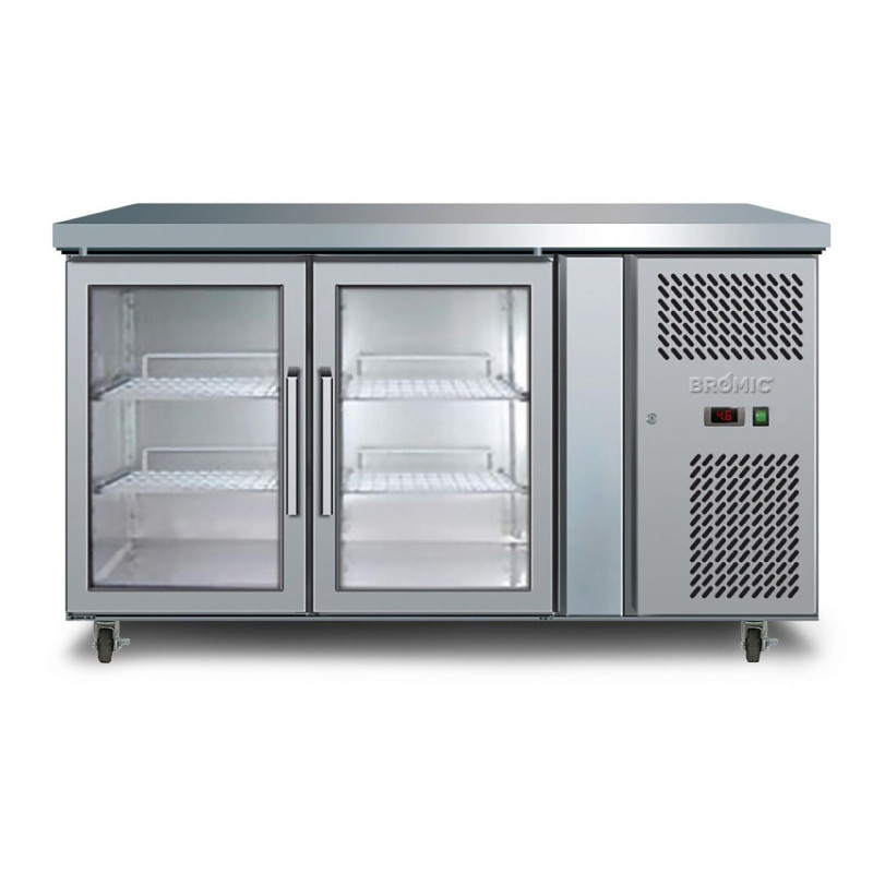 Bromic UBC1360GD-NR Under Bench Display Fridge - 282L - 2 Doors - Glass