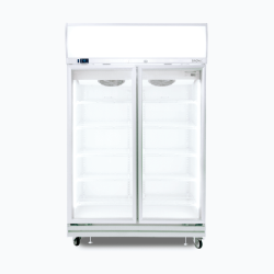 Bromic GD1000LF Upright Display Fridge - 976L - 2 Doors - Flat Glass - Lightbox