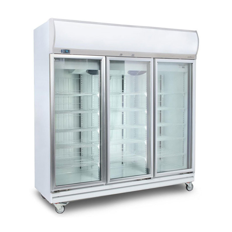 Bromic GD1500LF Upright Display Fridge - 1507L - 3 Doors - Flat Glass - Lightbox