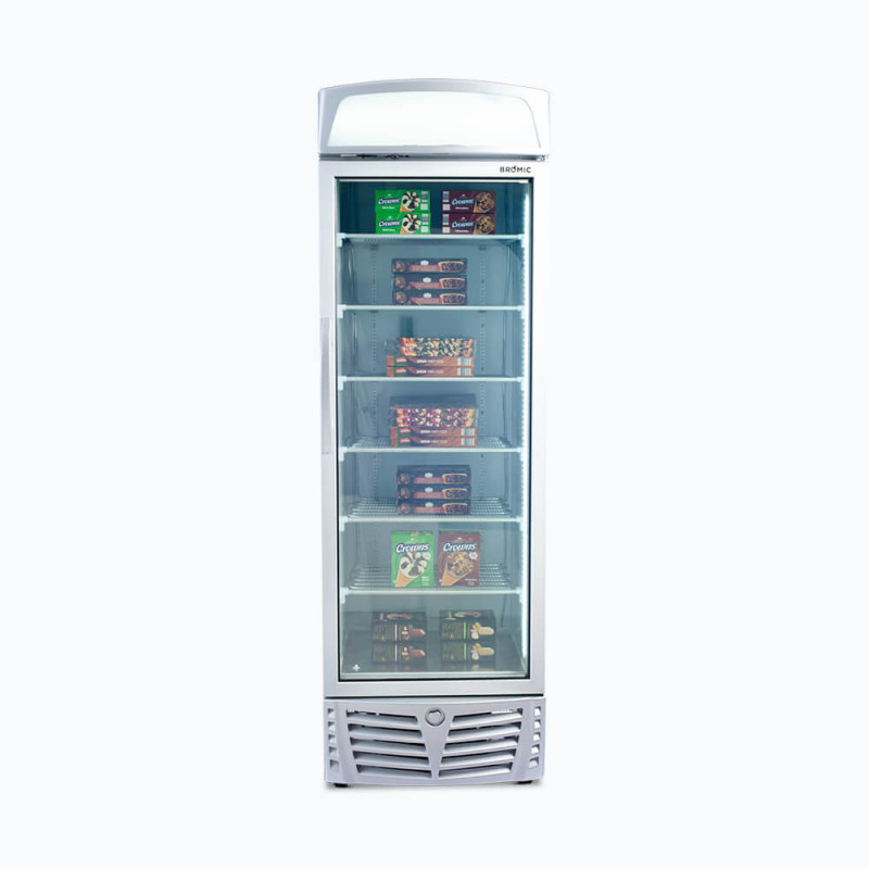 Bromic UF0440LS-NR Upright Display Freezer - 480L - 1 Door - Flat Glass