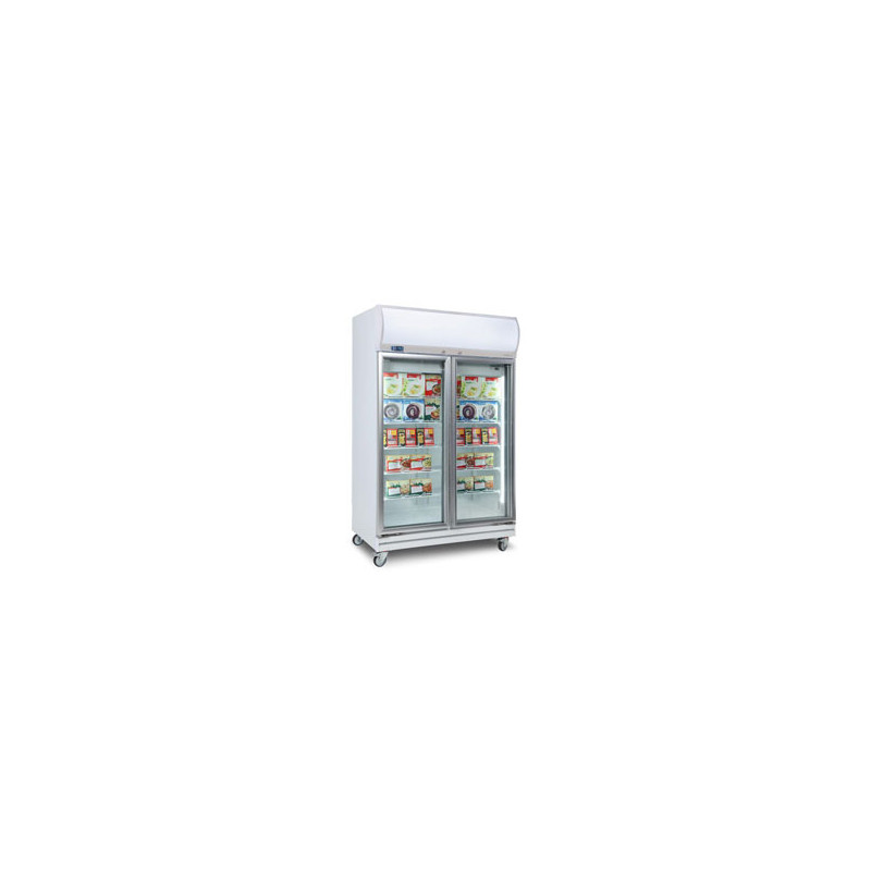 Bromic UF1000LF Upright Display Freezer - 976L - 2 Doors - Flat Glass - Lightbox