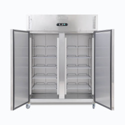 Bromic UF1300SDF-NR Upright Freezer - 1300L - 2 Doors - Stainless Steel