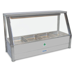 Roband E16   Straight Glass Hot Food Display Bar, 6 pans single row