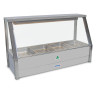 Roband E16RD   Straight Glass Hot Food Display Bar, 6 pans single row with roller doors