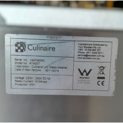 Used Culinaire AT40ST Underbench Glass washer