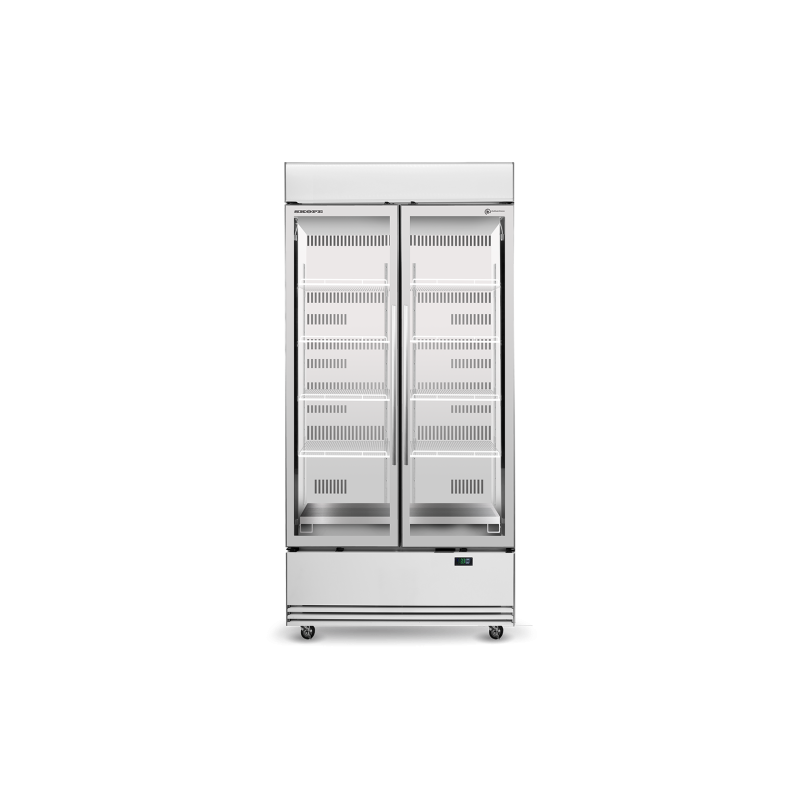 Skope  SKB900N-AC 2 Glass Door Display or Storage Fridge, Lit Sign