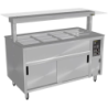 Culinaire Under Bench Counter Line Bain Marie Hot Cupboard With Flat Glass Gantry - Stainless Steel Fixings