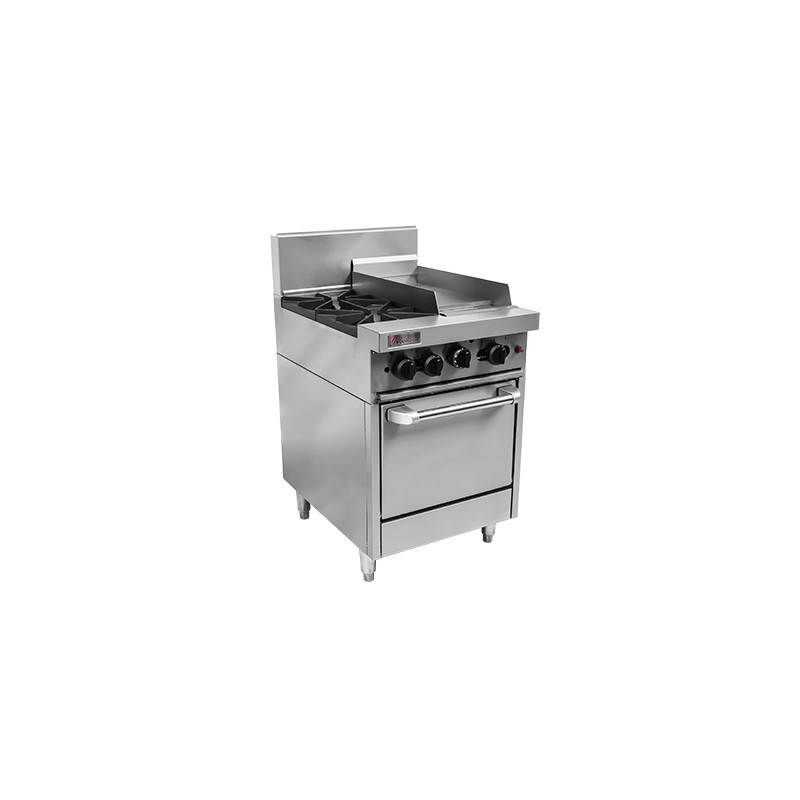 TRUEHEAT - RC Series 600mm Range w 2 Burners and 300mm Griddle Plate NG - RCR6-2-3G-NG