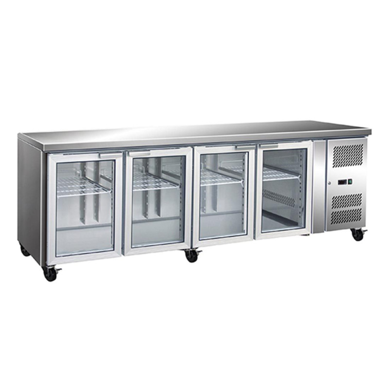 Thermaster GN4100TNG - 4 Glass Door Gastronorm Bench Fridge