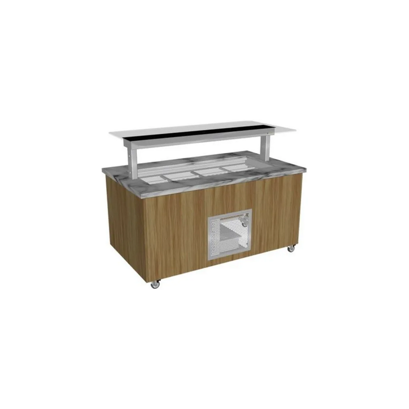 Culinaire  Mobile Refrigerated Island Buffet Stone Top & Joinery Panels - CR.IBGJ.CWCF.U.GSF.4