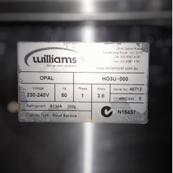 Used Williams OPAL HO3U-000 3 Doors Under Bar Fridge