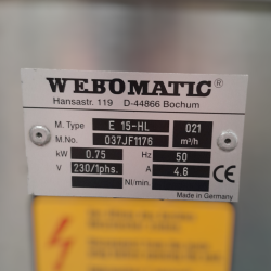 Used Webomatic E15-HL Benchtop vacuum Sealer