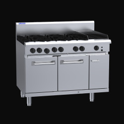 Luus RS-6B3C  6 Burner 300mm Chargrill with Oven