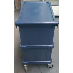 Used Metro Polymer Dark Blue Three Tier Trolley with Enclosed Ends