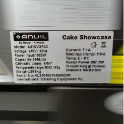 Used Anvil NDSV3760 Square Glass 3 Tier Cake Display