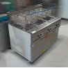 Used Frymaster FPP345ESD 3 Bank Deep Fryer with Filteration System