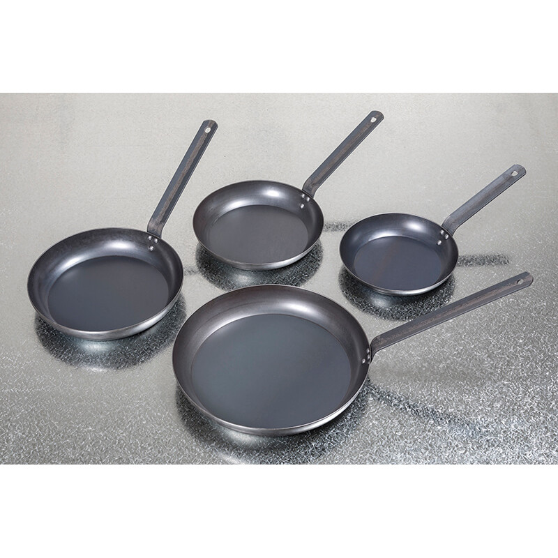 TMS-002A 8 inch Black Steel Frypan