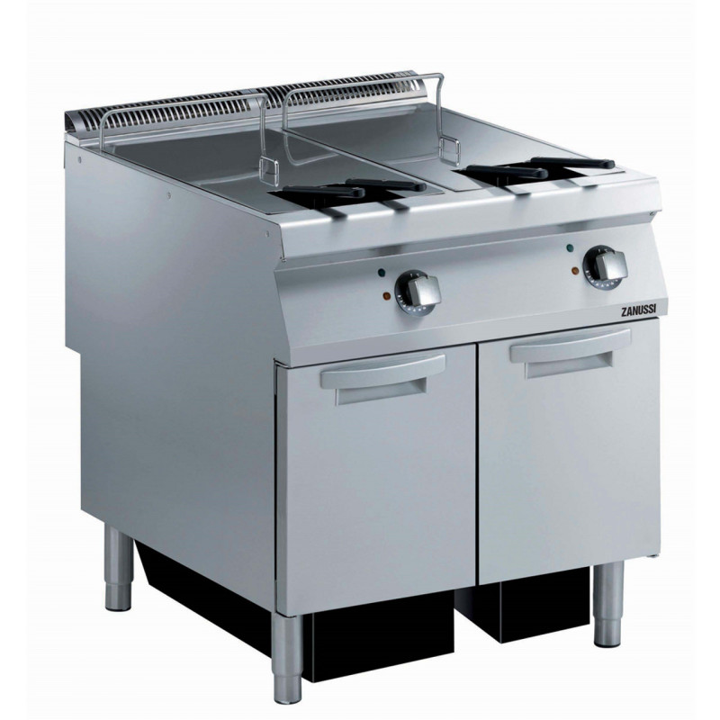 Zanussi 392338 Electric 800mm Twin Well 2 x 23L Freestanding V-Shaped Deep Fryer