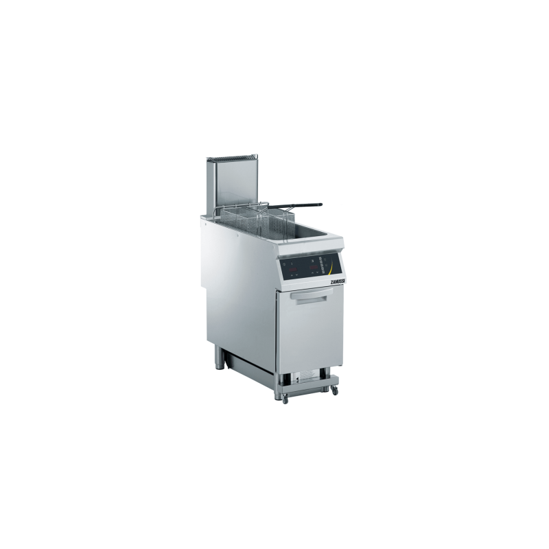 Zanussi 392334 Gas 400mm Single Well 23L Freestanding V-Shaped Deep Fryer with Electronic Control and Pump