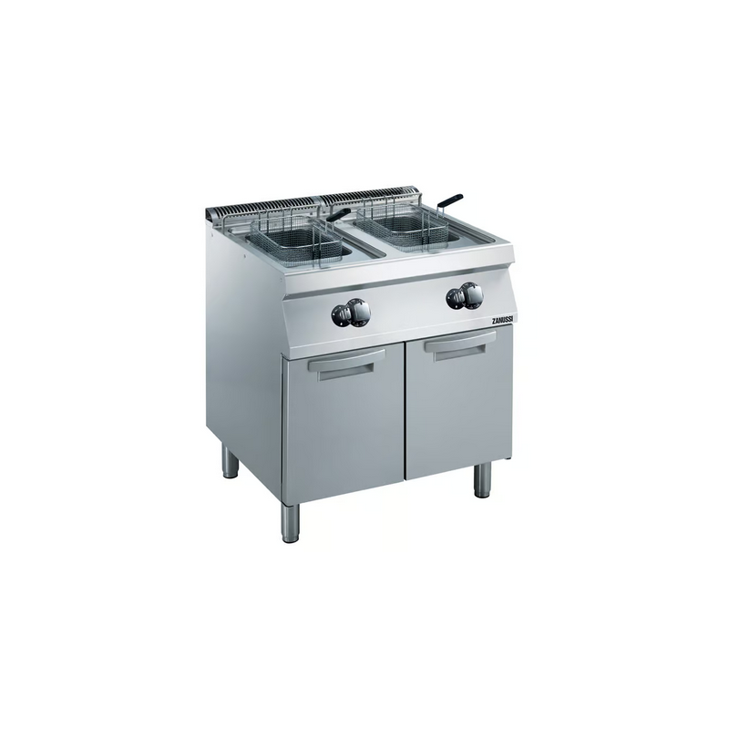 Zanussi 372071 Gas 800mm Twin Well 2 x 15L Freestanding V-Shaped Deep Fryer