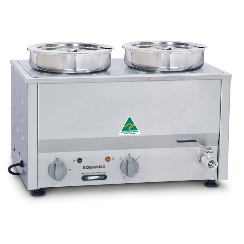 Roband BM2E   Counter Top Bain Marie 2 x 200mm round pots