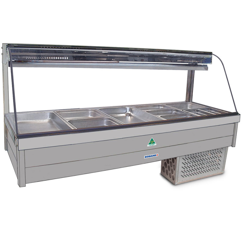 Roband CRX26RD   Curved Glass Refrigerated Display Bar, 12 pans