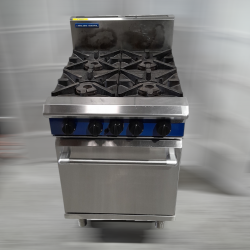 Used Blue Seal G504D 4 Burner Range with Static Oven - ST25UK65