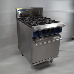 Used Blue Seal G504D 4 Burner Range with Static Oven - ST25UK65