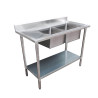 Modular System Double Sink Bench Right Handed 1500x600x900mm - 1500-6-DSBR