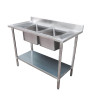 Modular System Double Sink Bench Centre 2400x600x900mm - 2400-6-DSBC